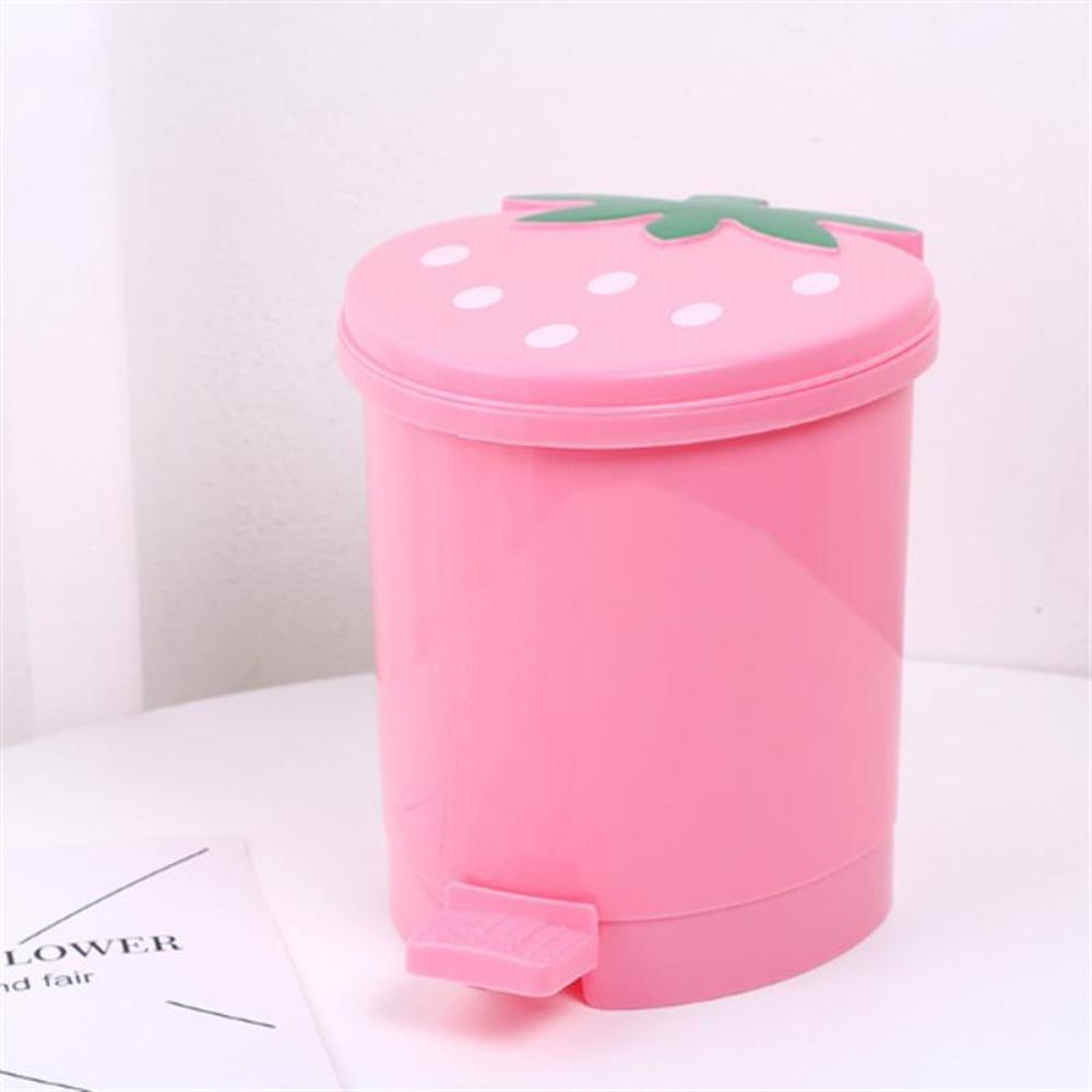 Rebuy Trash Can Pink Plastik Tahan Lama Perlengkapan Rumah Dengan Tutup Sealing Washable Decorative No Odor Dustbin