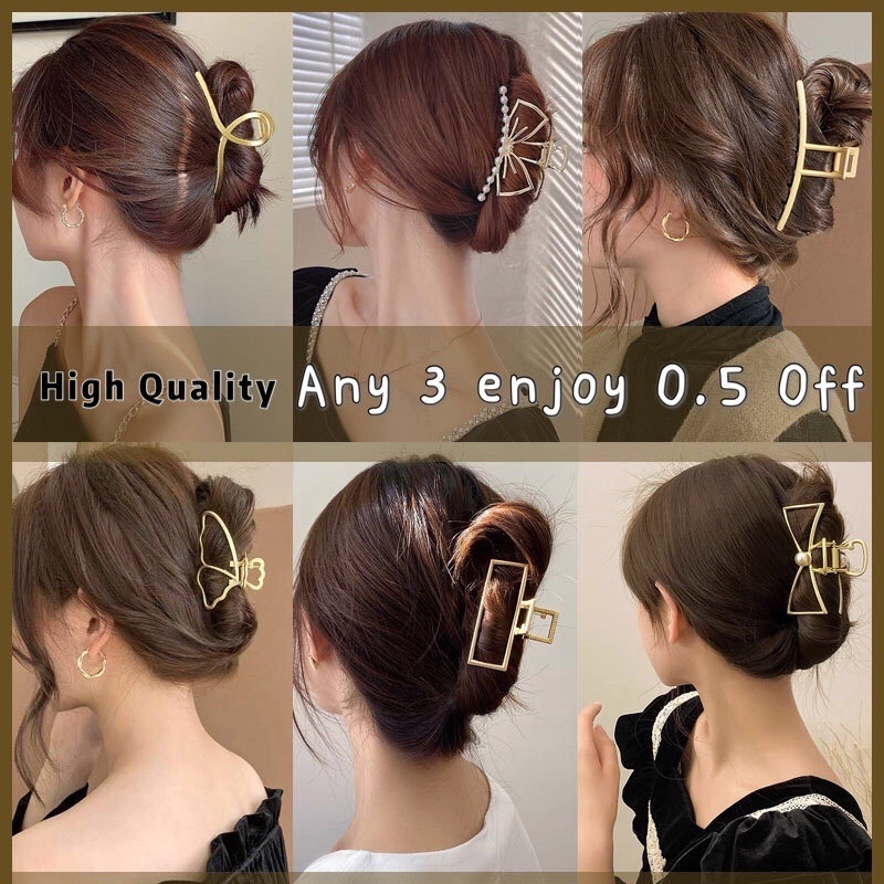 AY(CN) Fashion Pearl Metal Hairpin Shell Shape Bow Hair Clip Women Jewelry Accessories