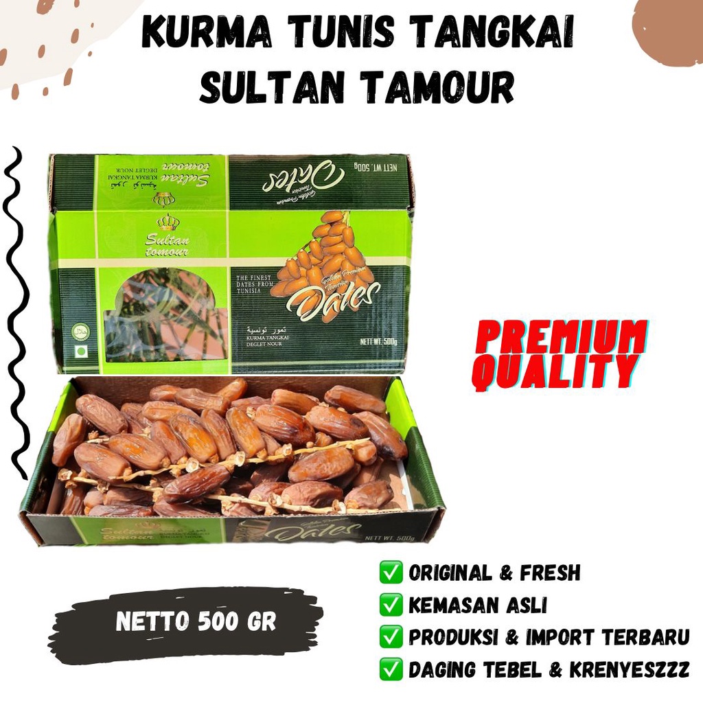 ( BISA COD ) KURMA TUNISIA TANGKAI 500gr Tangkai Box Tunis Tangkai 500 gr Tunis 500gr Tunis Tangkai Premium 500gr Kurma Tangkai Kurma Bertangkai Tunis Premium Box Tangkai King Tangkai Sultan Tamour