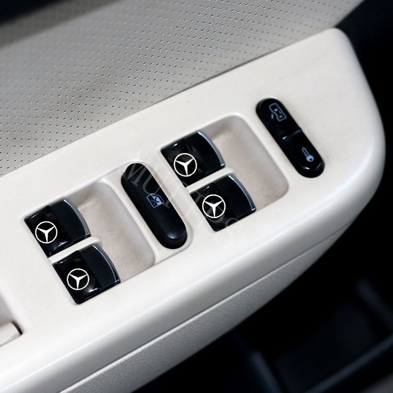 Mercedes Benz 10Pcs 3D Stiker Mobil Setir Pintu Jendela Saklar Tombol Lencana Dekorasi Cocok Untuk W212 W204 W220 W206 W207 W211 W205 W124 W213 W218 W2222