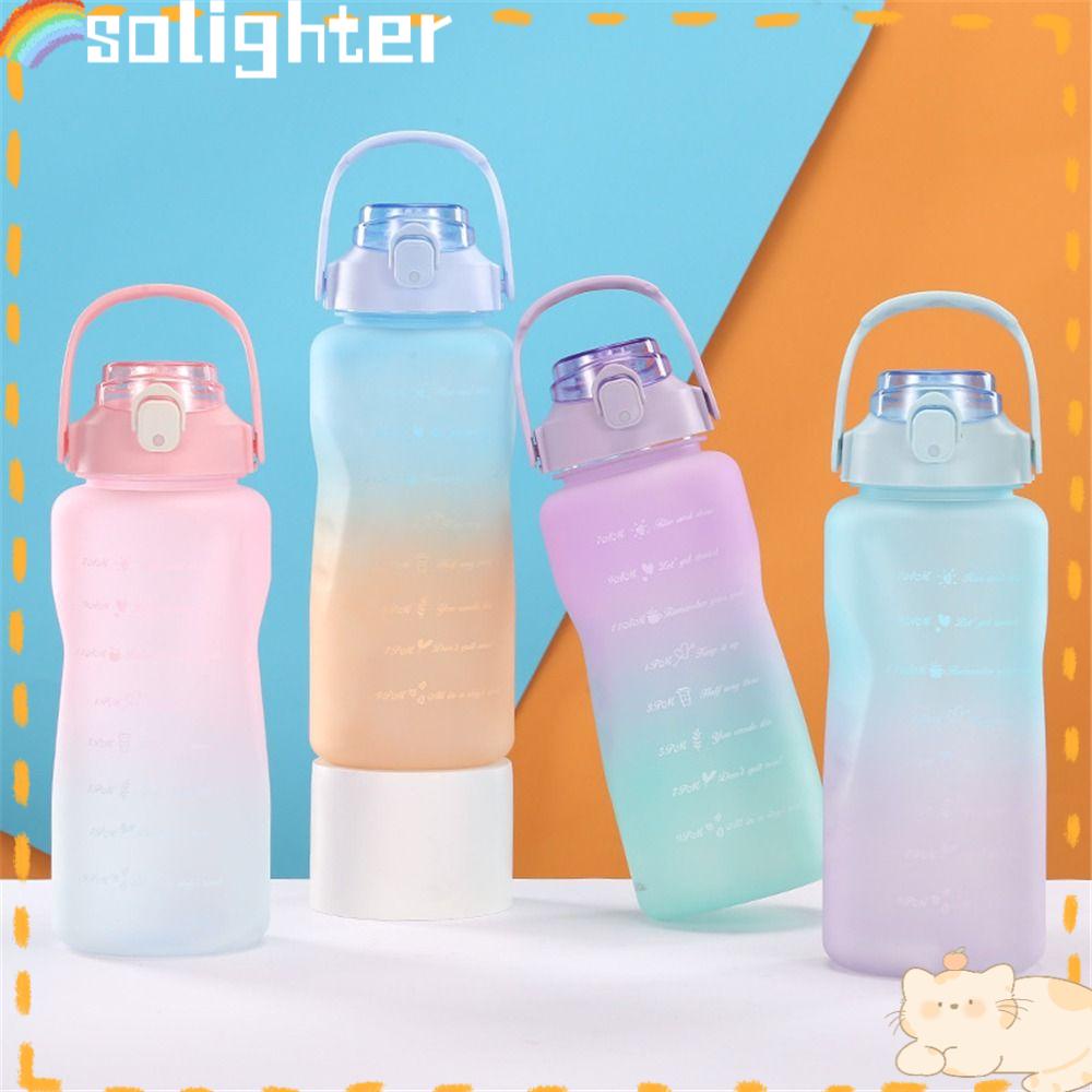 Botol Air Solighter1500/2000ml Penanda Waktu Portabel Water Jugs Kapasitas Tinggi