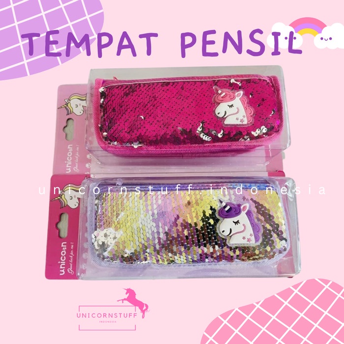

Tempat Pensil Unicorn Sequin Anak Cewek Blink Alat Tulis Perempuan