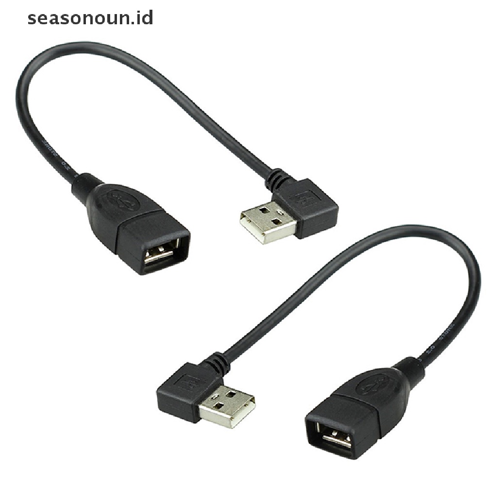 Seasonoun 90derajat Atas &amp; Bawah &amp; Kiri &amp; Kanan Siku USB 2.0 Tipe A Adaptor Kabel Ekspanding Male to Female Untuk Komputer PC.