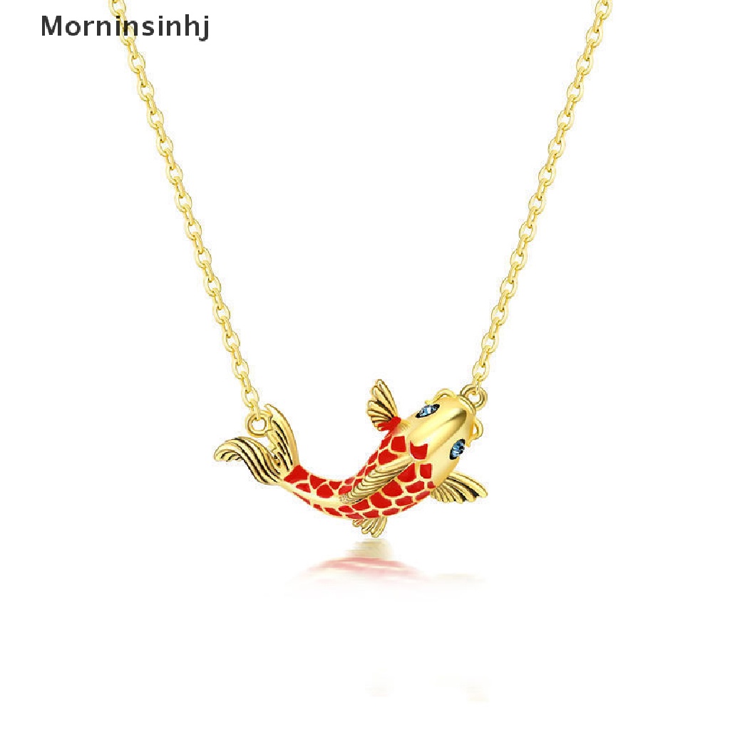 Mornin Indah Enamel Cryst Ikan Liontin Kalung Wanita Anti Karat Perhiasan Rantai Leher Emas Choker Hadiah Kado Ulang Tahun Untuk Gadis id