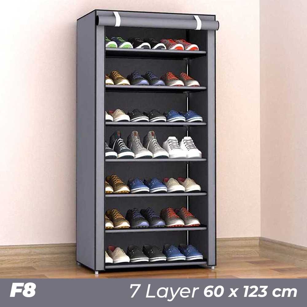 (BISA COD) FTIHSHP BKZ Rak Sepatu Sandal Multilayer Shoe Rack Cloth Storage - F8/F10