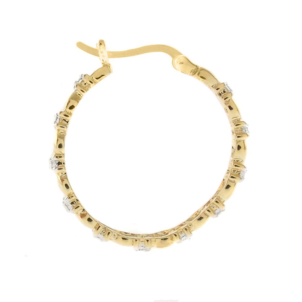 Goldkingdom Fashion Perhiasan Aksesoris Ready Stock's Baru Putaran Penuh Berlian Disepuh 18k Anting Emas Asli Kadar 375 Eropa Dan Amerika Rose Gold Earrings