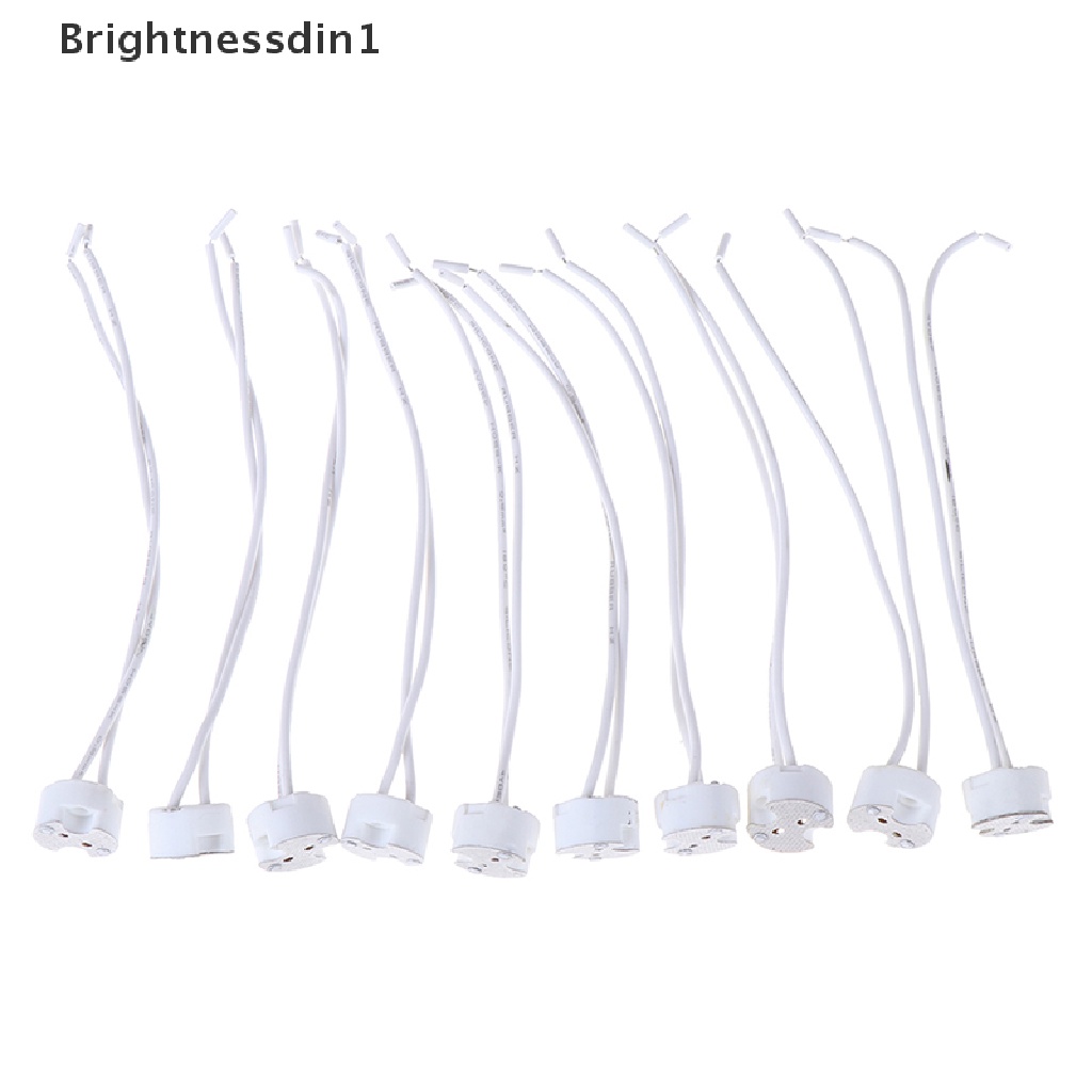 [Brightnessdin1] 1per5/10pcs MR16 GU5.3 base socket wire connector Lampu led Tempat Keramik  Butik