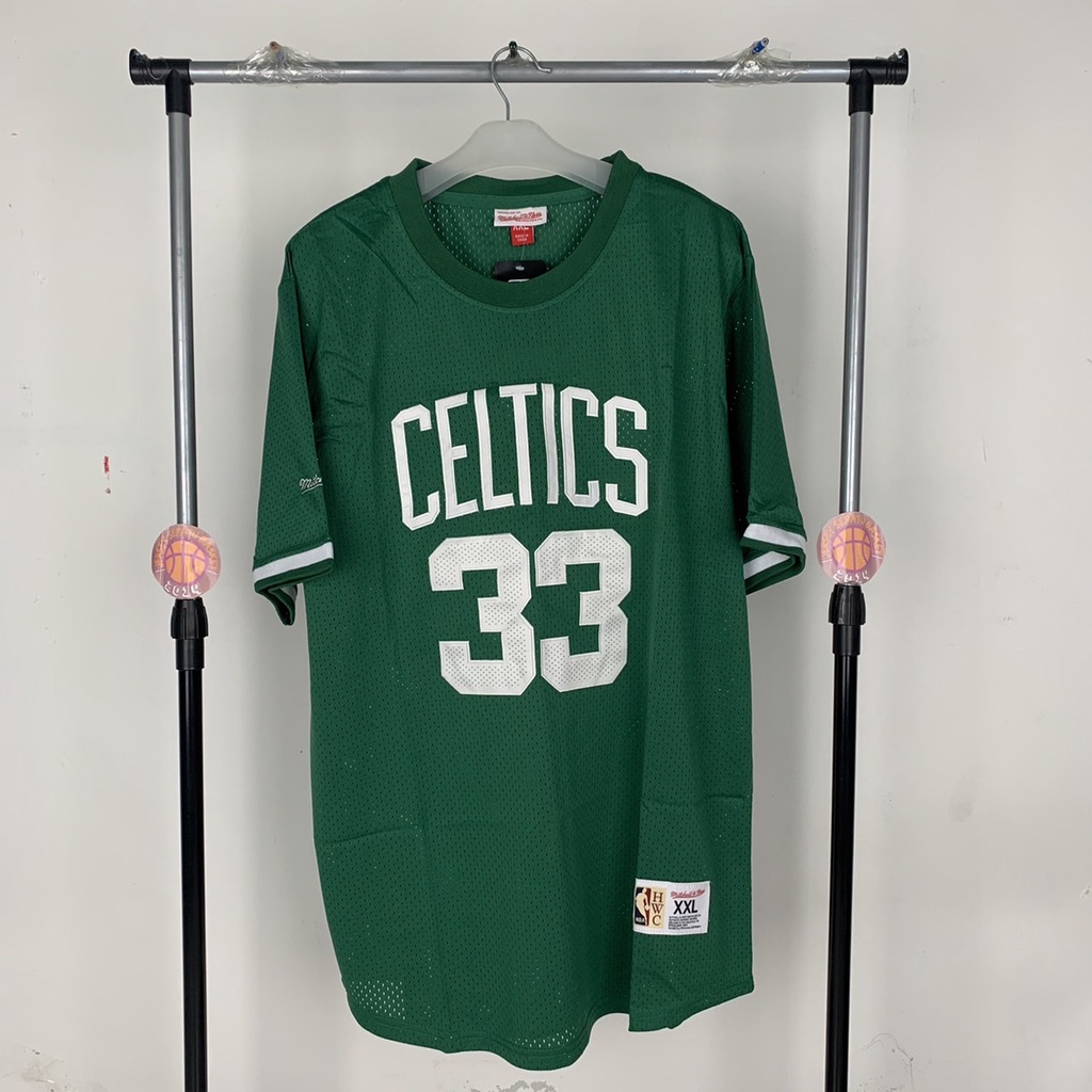 JERSEY BASKET NBA SWINGMAN REVO REVO30 KAOS GAMETIME BAJU ATASAN BOSTON CELTICS LARRY BIRD SLEEVE HI