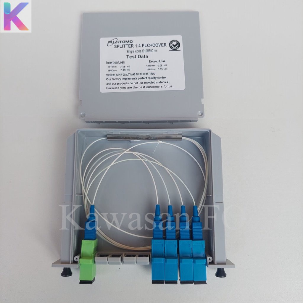 Splitter Box 1:4 SC UPC / Box Passive Splitter 1:4 SC UPC Fiber Optik FTTH