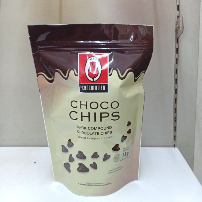 

Tulip Choco Chips Dark Compound 1kg (Gratis MRJELLY Ekonomis 1 Sachet)