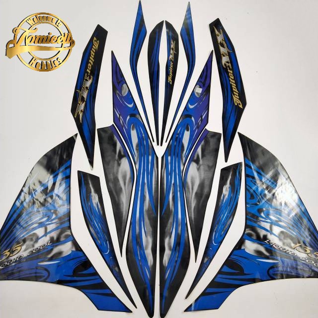 Decal striping motor yamaha Jupiter mx new 135 2011 merah list standar
