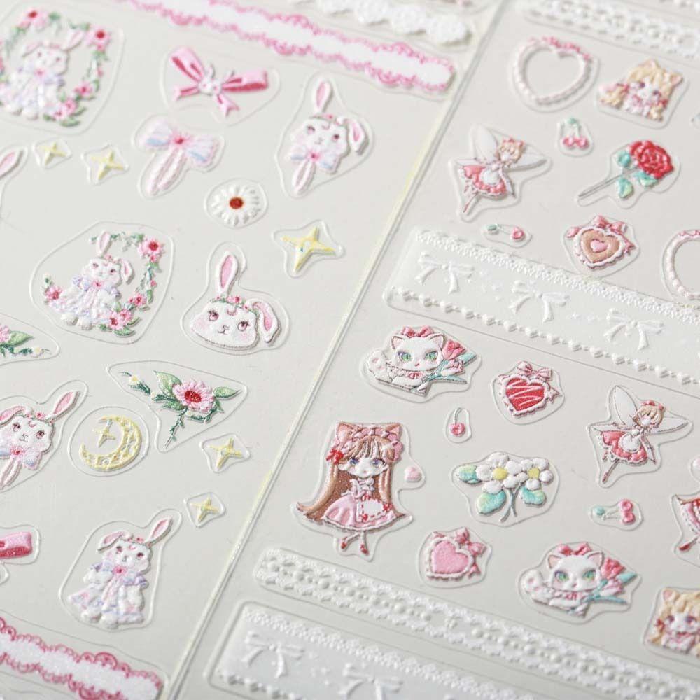 Mxbeauty Stiker Kuku Kartun Lucu Fashion Love Heart Animals Melody Flowers Dekorasi Kuku