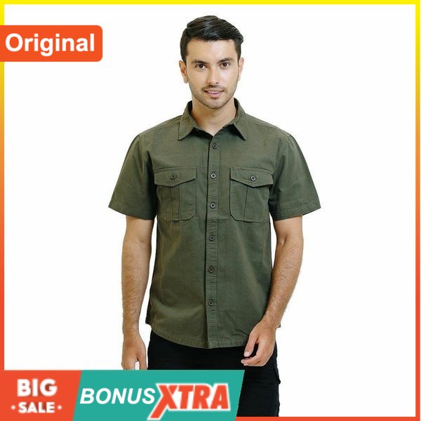 Kemeja Eiger Flobamora Shirt Lengan Pendek Olive 91000 4959 ORIGINAL