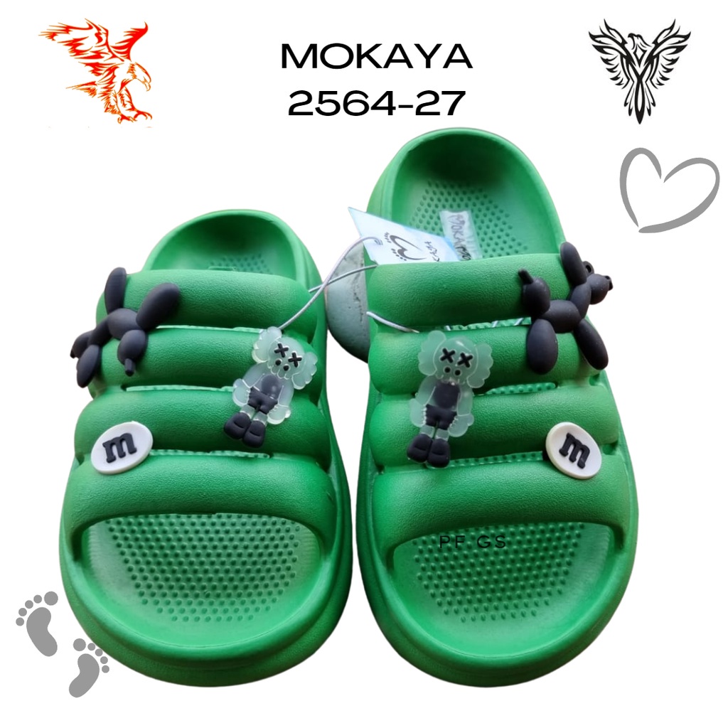 Sandal Selop Wanita MOKAYA 2564 -27 Motif Pizza Dog Super Cute Import
