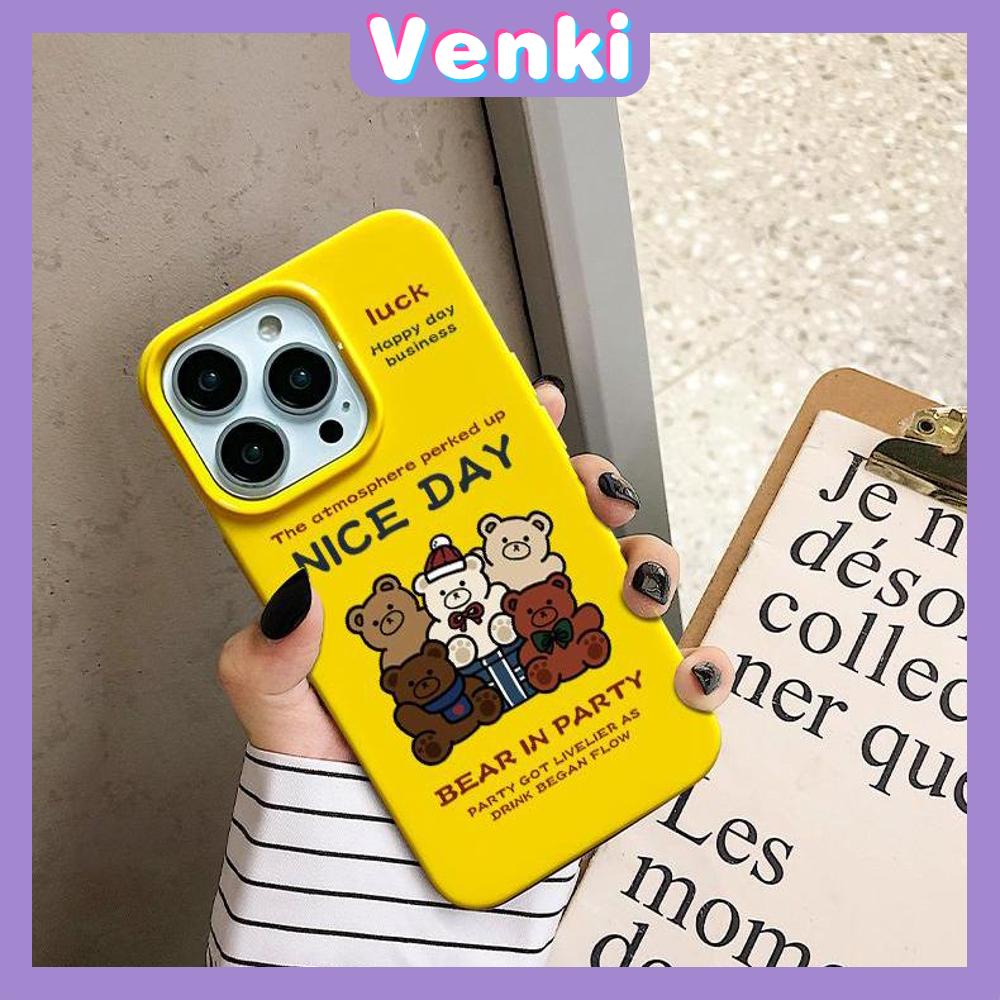 iPhone Case Soft TPU Glossy Yellow Candy Case Cute Cartoon Bear Camera Protection Shockproof For iPhone 14 13 12 11 Pro Max 7 8 Plus X XR