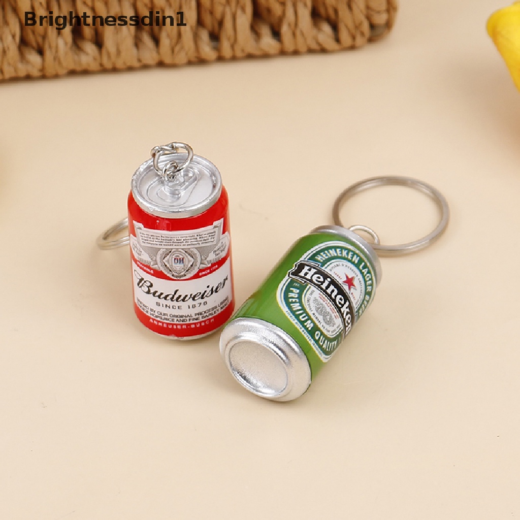 [Brightnessdin1] Simulasi Gantungan Kunci Bir Kaleng Beer Can Keyring Pasangan Keren Ransel Dekorasi Butik