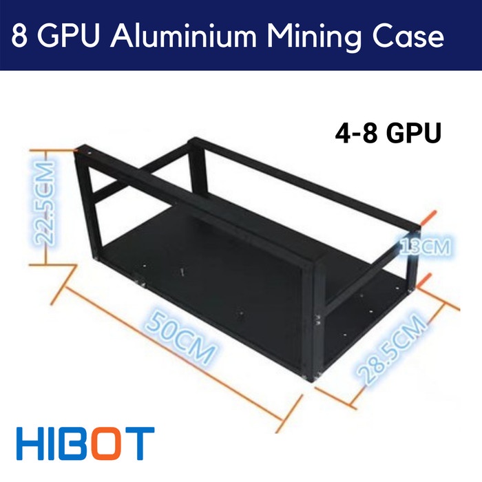 ✨BEST✨ -8 GPU Mining Rig Case - Aluminium Alloy - Cocok untuk 6 &amp; 8 GPU - 8-12GPU(66cm)- 1.2.23