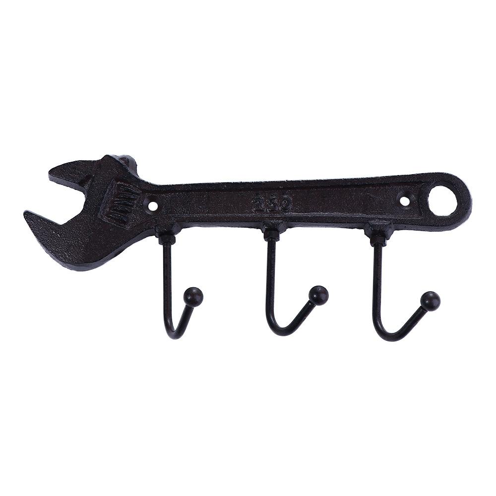 【 ELEGANT 】 Hook Cast Iron Retro Untuk Toko Bar Taman Gaya Industri Bentuk Spanner Metal Hanger