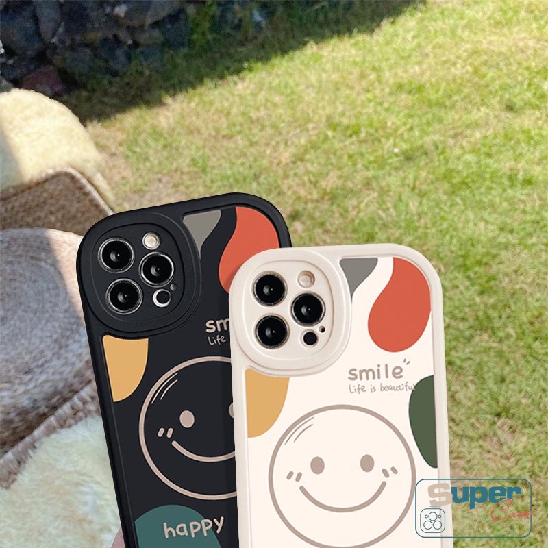 Case Kartun Realme C12 C55 C15 C35 C31 C53 C30 C11 C21Y C25Y 9i 5 6i 5i 7i 6s 6 8i 8 10 Pro+C25s C17 C21 GT C2 C20A C3 C20 C17 Lucu Simple Happly Smile Couples Lembut Sarung TPU