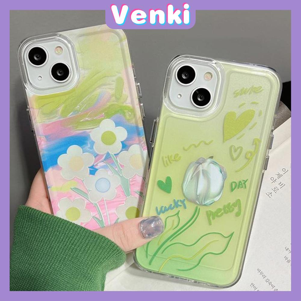 Case for iPhone 11 Soft TPU Clear Green Space Case Oil Painting Pastoral Plating Buttons Camera Protection ShockProof for iPhone 14 13 12 12 Plus 6 8 Plus XR XS