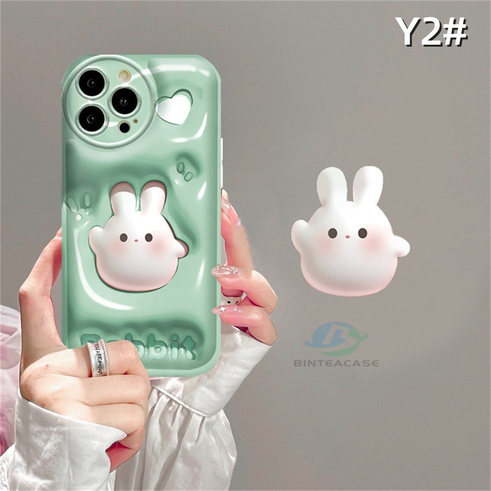 Casing hp Oppo A77S A57 A16 A16S A54S A77 A16K A17 A5S A15 A15S A12 A3S A17K A12E A92 A52 A32 A31 A9 A5 F1S A53 A33 A54 F9 C1 A11K Kartun Kelinci Lucu Silicone Airbag Case Binteacase