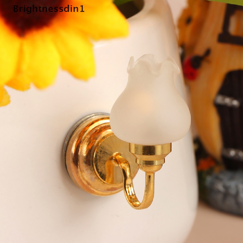 [Brightnessdin1] 1: 12rumah Boneka Miniatur Lampu Dinding Lampu LED Lampu Meja Lampu Dinding Boneka Dekorasi Mainan Butik