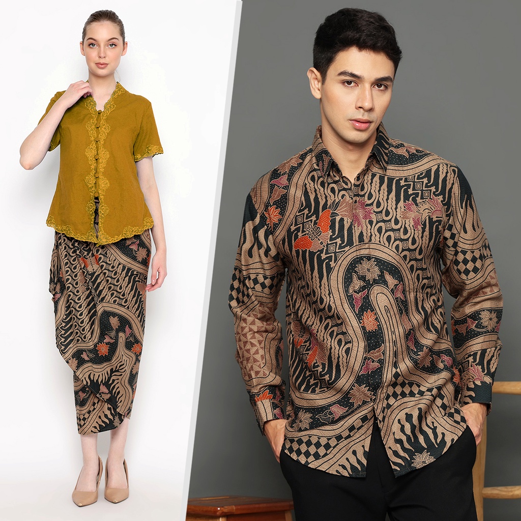 BAJU BATIK COUPLE Kemeja Rok Lilit Jena Instan Batik Pria Lengan Panjang Slimfit Premium Parang Kupu Hitam 723251 Cap 72 - Baju Kemeja Atasan Pakaian Batik Couple Cople Pria Cowok Laki Laki Remaja Keluarga Lengan Panjang Modern Slimfit Premium Kekinian