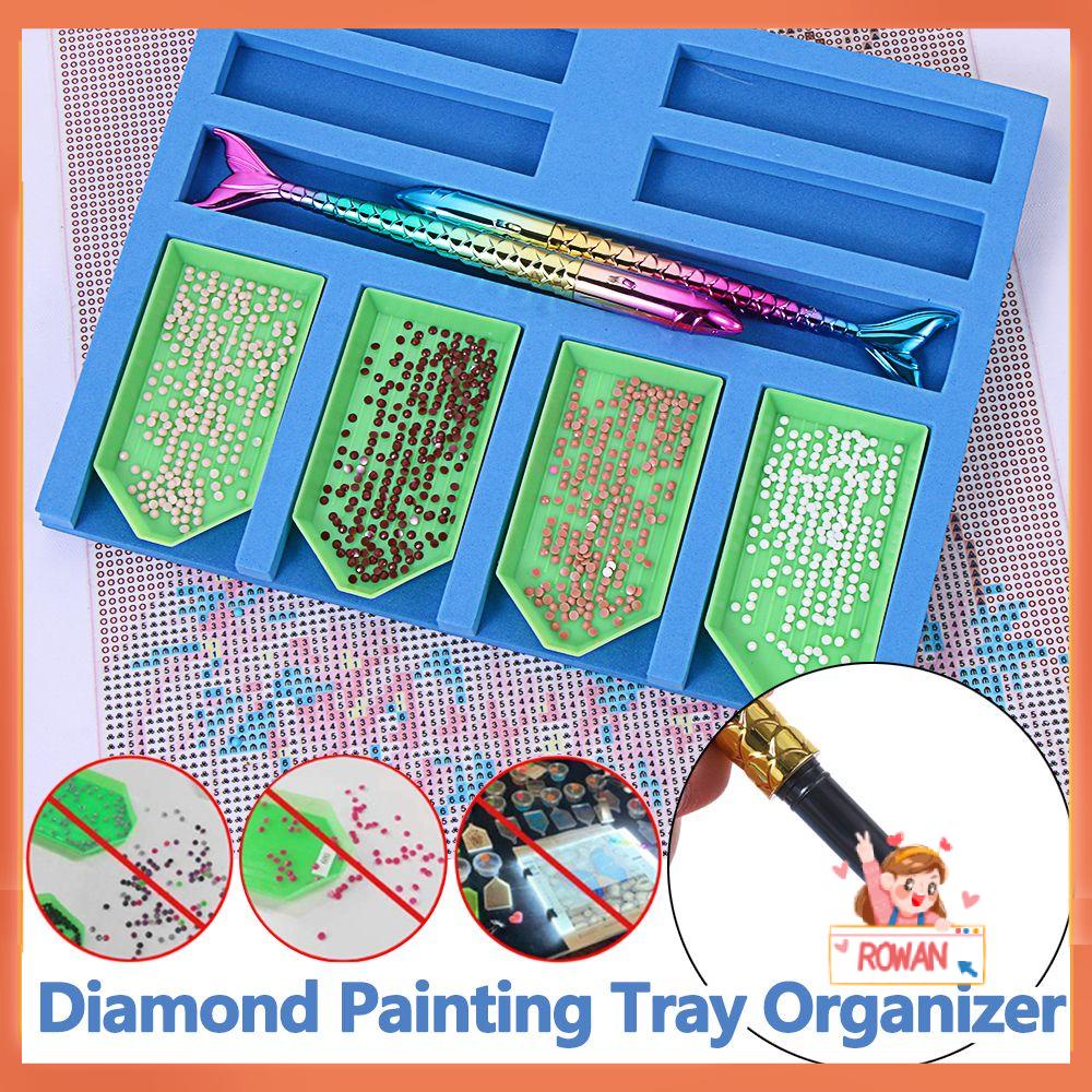 R-flower Diamond Painting Tray Holder Kotak Penyimpanan Bor Tanah Liat Multi-Boat Holder Diamond Painting Kits