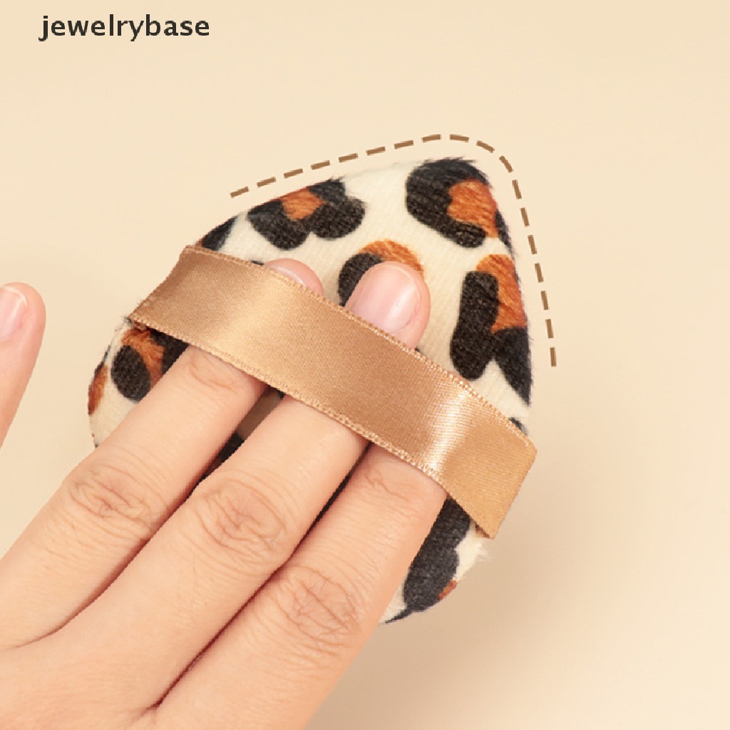 [jewelrybase] 3/6pcs Segitiga Bulat Flocking Powder Puff Flowers Spons Makeup Wajah Mini Lembut Butik