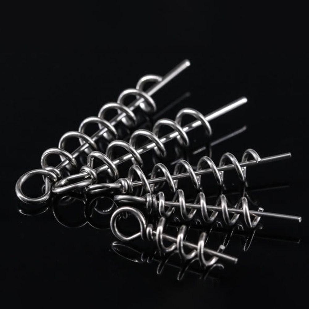 TOP 50pcs Jarum Sekrup Pancing Tahan Lama 5ukuran Stainless Steel Spring Fixed Lock