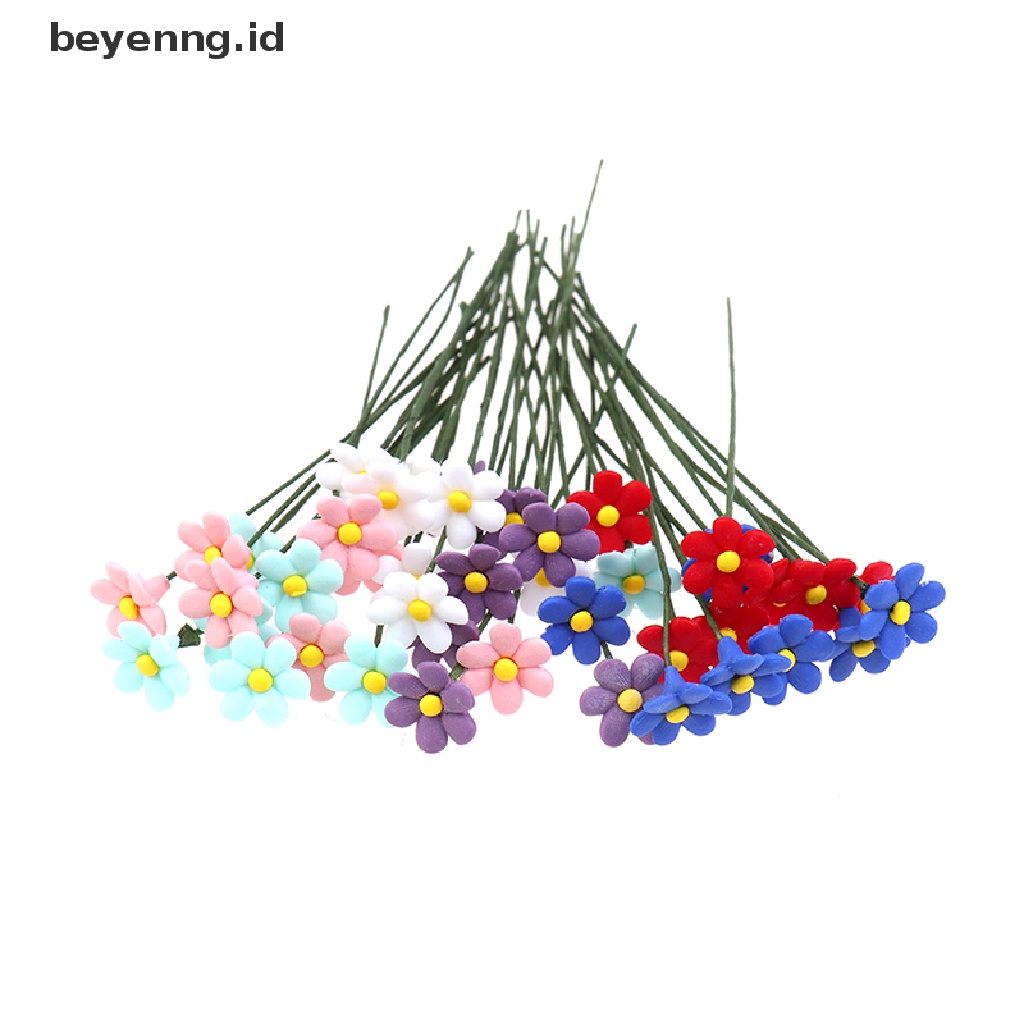 Beyen 6Pcs 1per12skala Bunga Miniatur Rumah Boneka Untuk Ruang Tamu Kamar Tanaman Taman ID