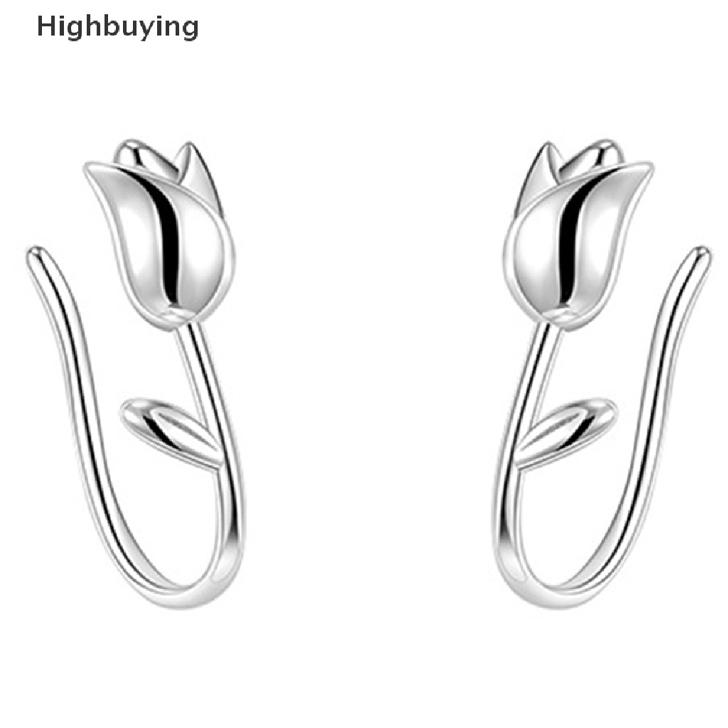 Hbid Anting Wanita Tulip Silver Earrings Designer Sense Perhiasan Aksesoris Grosir Anting Wanita Glory