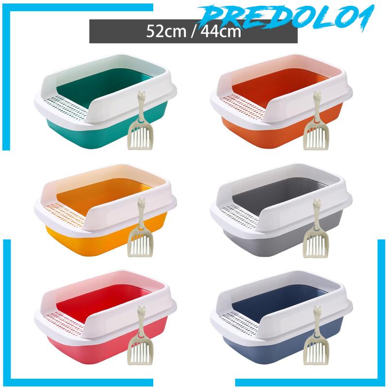 [Predolo1] Cat Litter Box Potty Toilet Removable Tray Kotoran Hewan Peliharaan Besar Mudah Dibersihkan