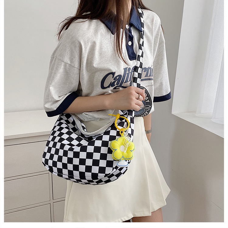 DOROTHY Tas Selempang Motif Catur Sling bag Bahu Catur Bag lucu Wanita Checkerboard Shoulder Bag Korean Style  Chikoisme