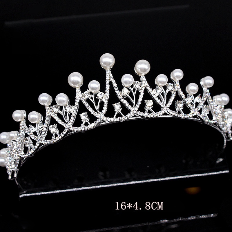 Putri Pernikahan Bridal Bridesmaid Tiara Mahkota Bando Gadis Kristal Berlian Imitasi Perhiasan Aksesoris Rambut Pengantin Kepala Ornamen