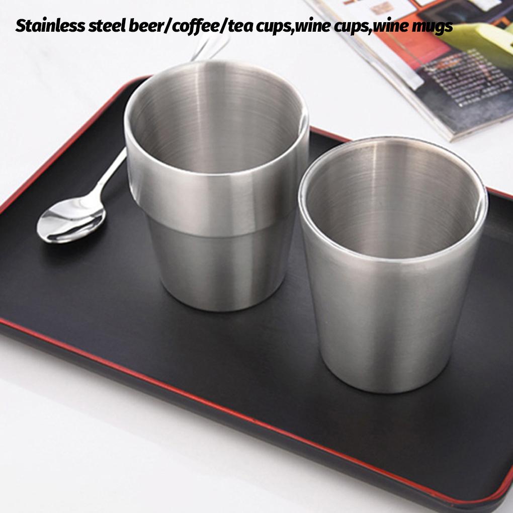 Hotel Restoran Portable Jus Stainless Steel Cangkir Kamar Tidur Reusable Washable Wine Mug Coffee Cups Perlengkapan Minum 300ml