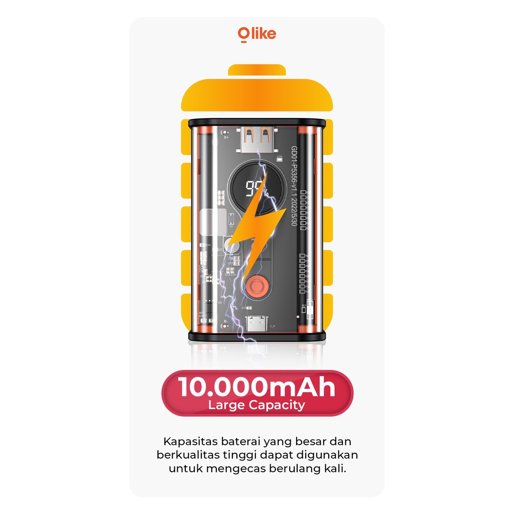 PROMO Olike Powerbank 10000mAH Fast Charging LED Battery Display P5 BY.MINIGO