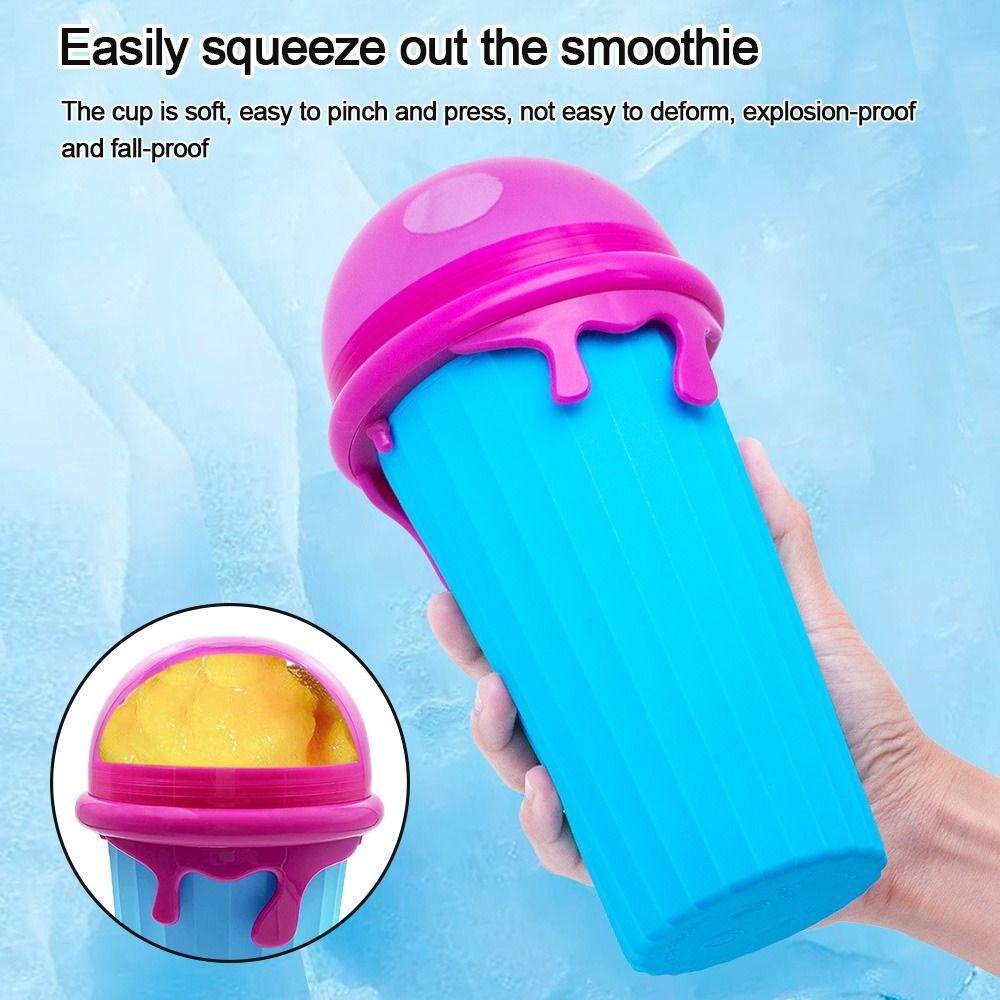 Chookyy Smoothies Cup Quick-Frozen Summer Ice Cream Slushy Maker Botol Air Minum Smoothie Pasir Beku Cepat Slushy Maker Squeeze Cup