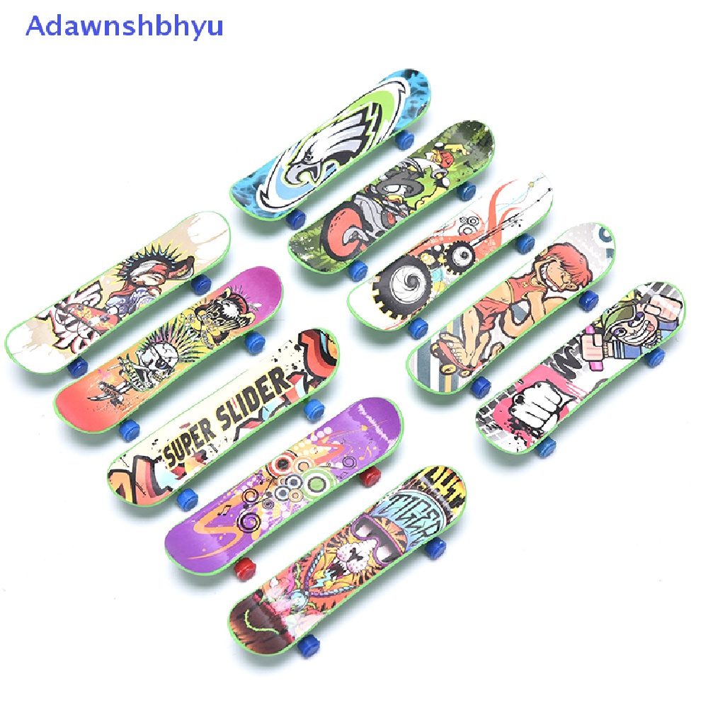 Adhyu 1x Mini Finger Skateboard Jari Plastik Skate Scooter Cowok Mini Skateboard Mainan ID