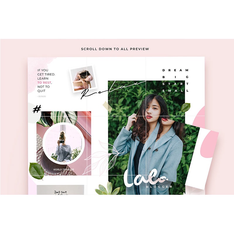 Template Instagram Puzzle lala  - Photoshop Desain