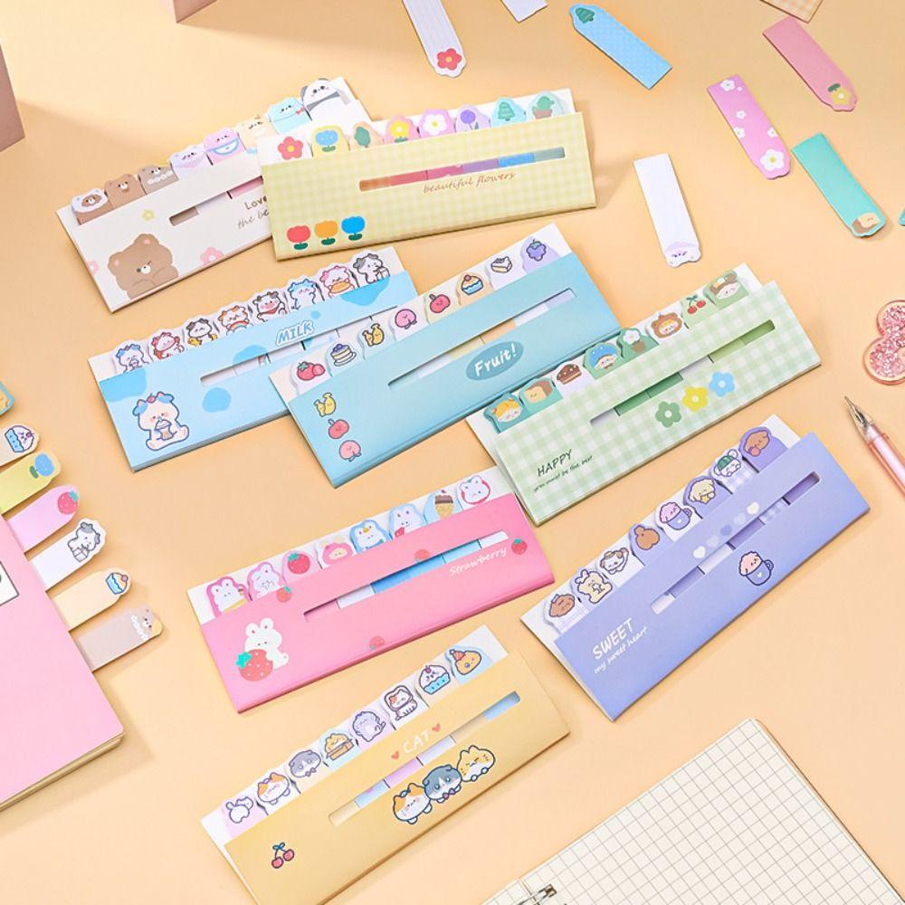 Mxbeauty Sticky Notes Label Kartun Multi-Warna Sticky Notes DIY Dekorasi Perlengkapan Kantor Anak Label Bookmark