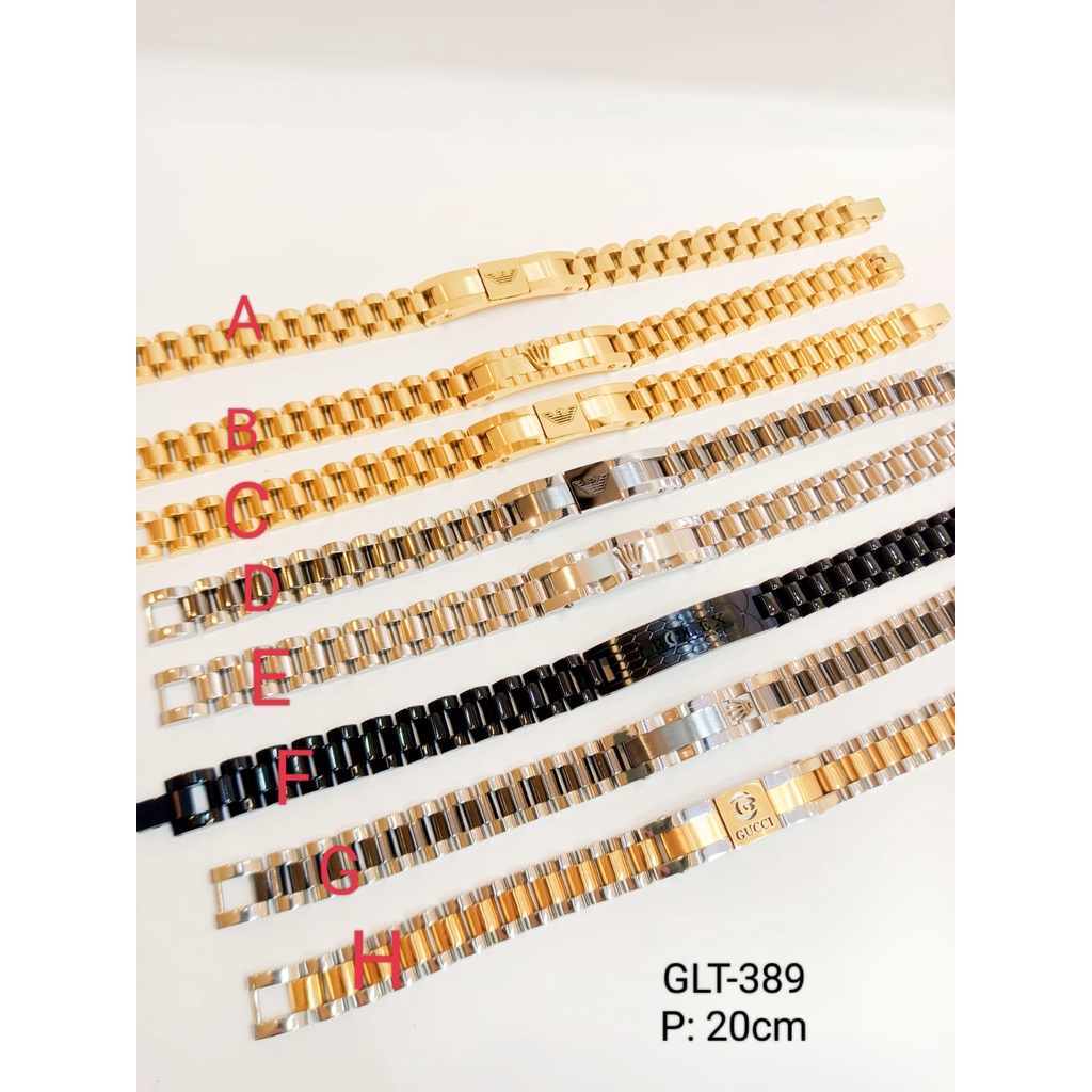 Gelang titanium rantai jam aneka model PRIA/WANITA