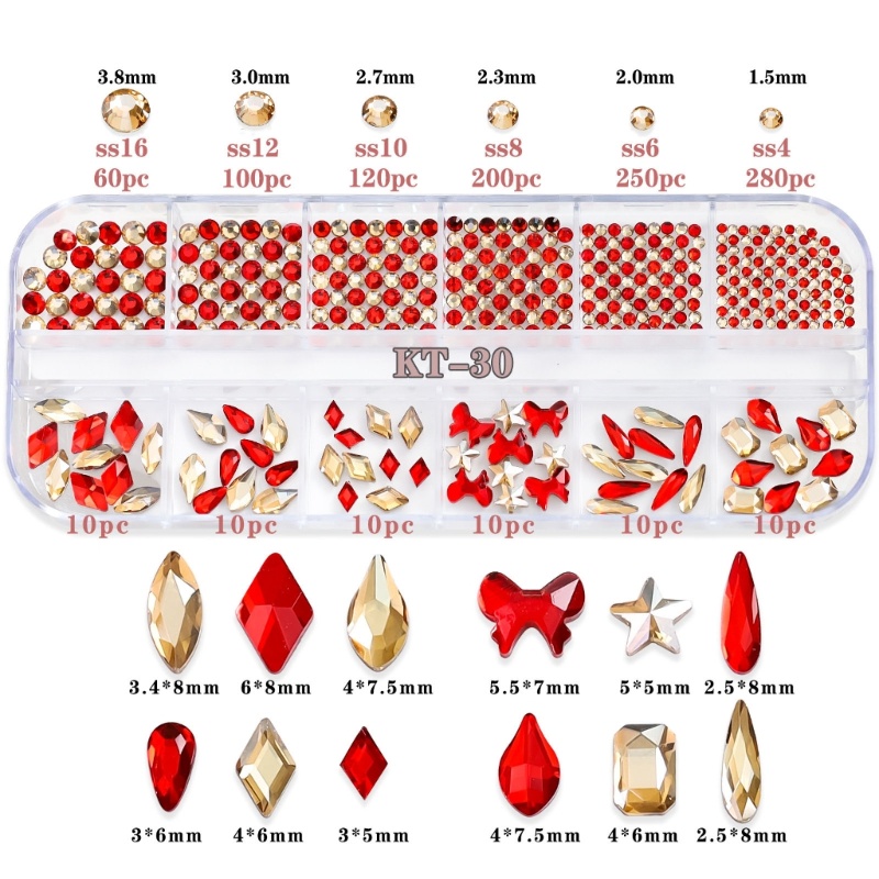 Siy Clear Nail Art Rhinestones Clear Galss Kuku Permata 3d Glitter Nail Art Dekorasi Perhiasan Kuku Datar Kembali Kuku Kristal