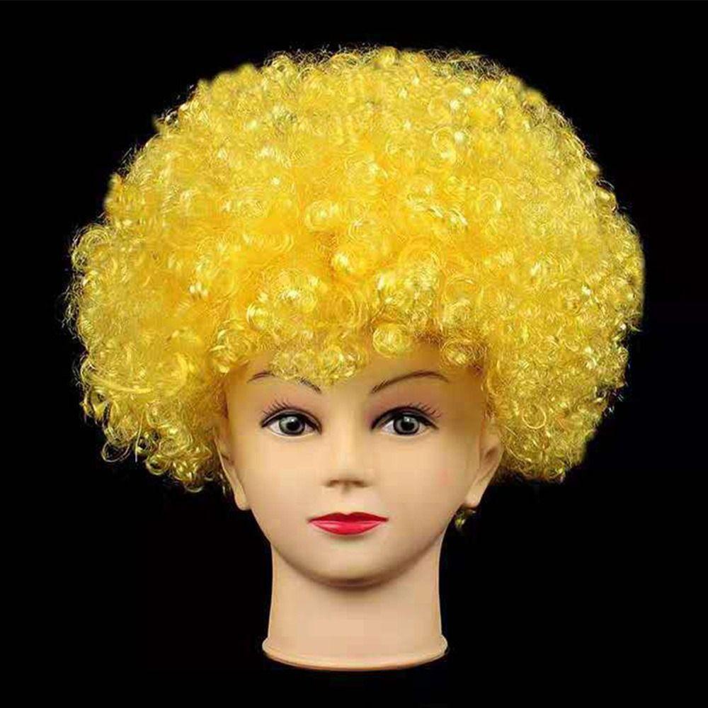 Wonder Black Afro Curly Wig Halloween Berbagai Badut Berwarna Cosplay Karnaval Pesta Properti Rambut Keriting