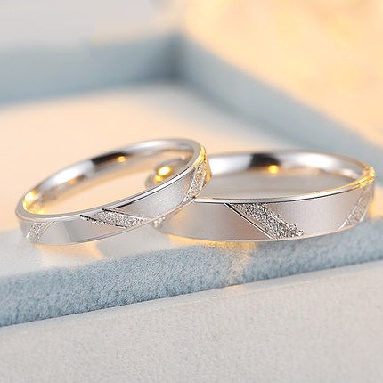 Goldkingdom Aksesoris Perhiasan Fashion Ready Stock Versi Korea Tarik Cincin Pasangan Yang Dapat Disesuaikan Retro Sederhana Cincin Pasangan Pria Dan Wanita