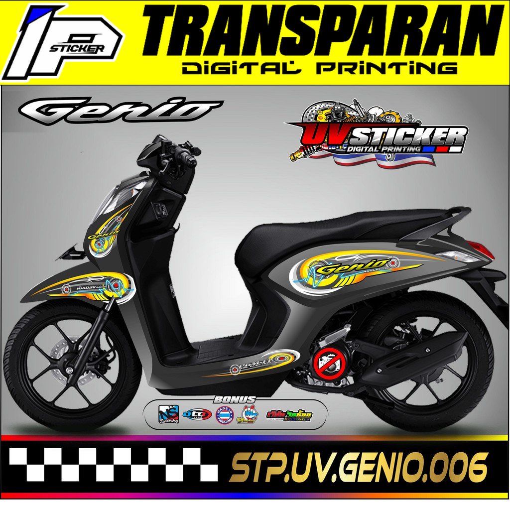 Striping Sticker Motor Genio - Sticker Motor Yamaha Genio Stiker Transparan JP06