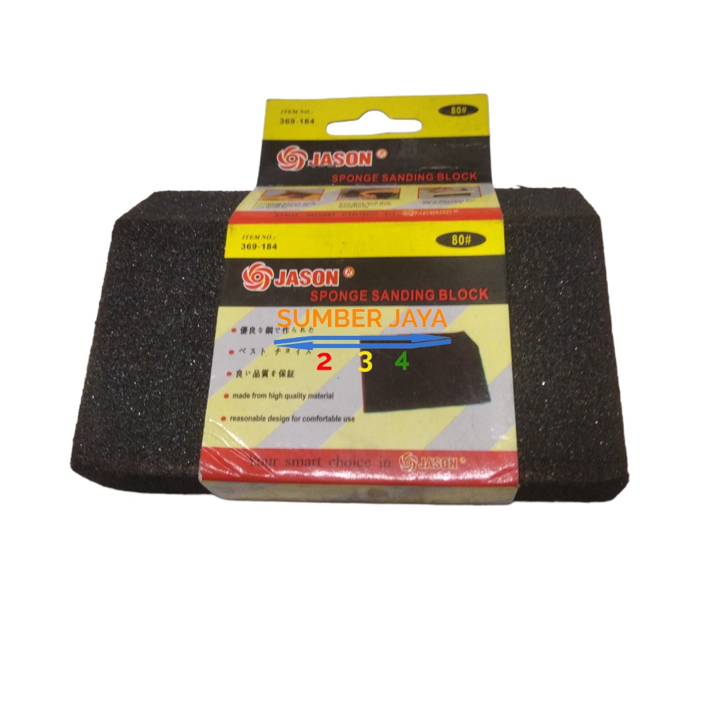 AMPLAS SPONS KOTAK GRIT 80 / SPONGE SANDING BLOCK GRIT 80