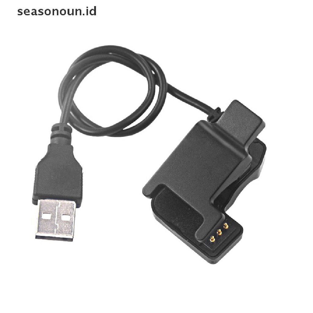 Seasonoun New Black Smart Watch Universal USB Charging Cable 3pin Charger Klip Power Adaptor Charger Portable Wristband USB Kabel Pengisian Cepat.