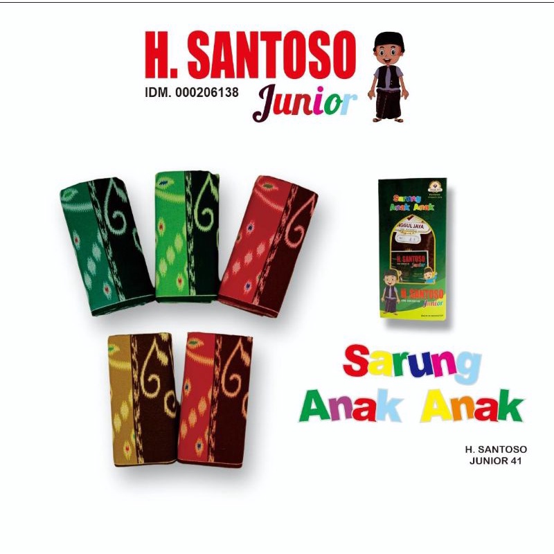 Sarung Tenun ANAK- ANAK H. SANTOSO / Sarung JUNIOR TK SD ( 100 % ORIGINAL H.SANTOSO )