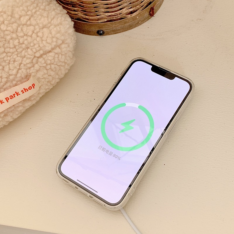 IPHONE Casing Magnetik Handphone Untuk Iphone14 13 12 11 Pro Max Kartun Kucing Hitam Lucu Soft case Transparan